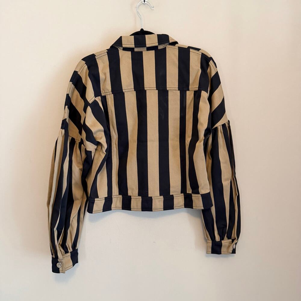 Stine Goya Striped Jacket Pants Co-Ord Set XS Tan Black Statement Scandi Chic - Picture 6 of 12